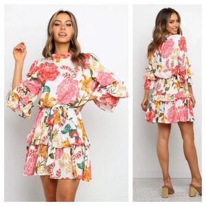Petal & Pup Peta Floral Tiered Mini Dress NWT size 8